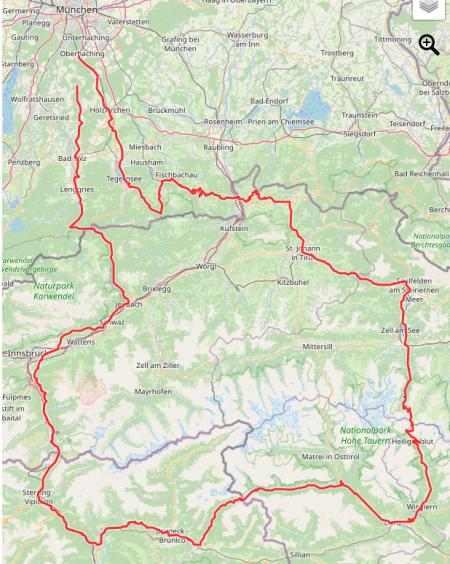 Streckenverlauf: Große Glockner Rundfahrt